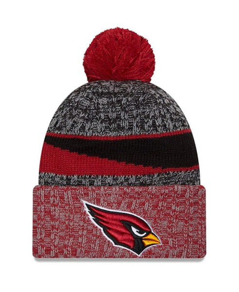 Men's Black, Cardinal Arizona Cardinals 2023 Sideline Sport Cuffed Pom Knit Hat