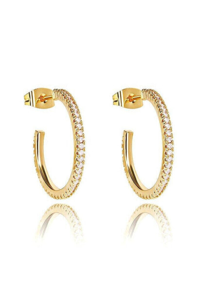 Silver Cubic Zirconia Hoop Earrings