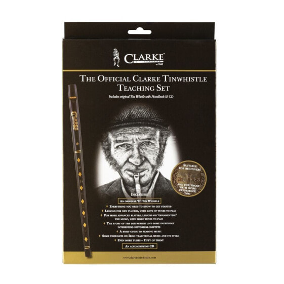 Clarke Tin Whistle Beginner Set in D with book and CD