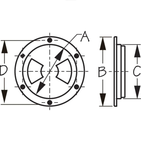 SEA-DOG LINE Line Smooth Quarter-Turn Deck Plate With Internal Collar