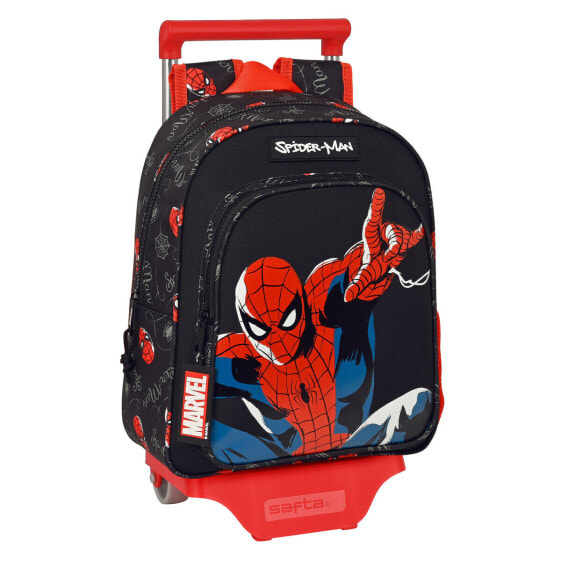 Школьный рюкзак с колесиками Spider-Man Hero Чёрный 27 x 33 x 10 cm