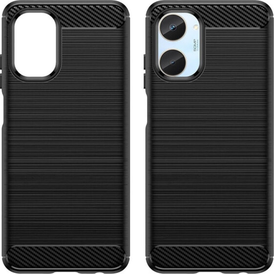 Hurtel Carbon Case etui do Realme 10 elastyczny silikonowy karbonowy pokrowiec czarne