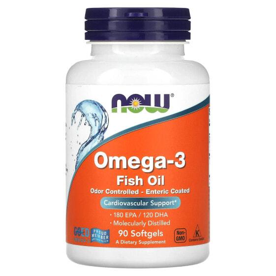Витамин NOW Рыбий жир Омега 3, 90 капсул
