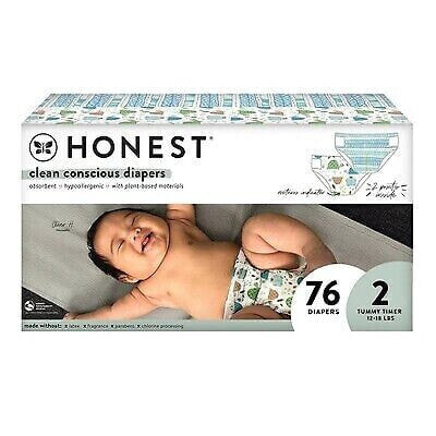 The Honest Company Clean Conscious Disposable Diapers Turtle Time & Dots +
