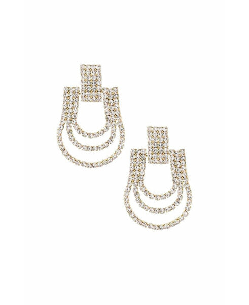 True Beauty Crystal Earrings in 18K Gold Plating