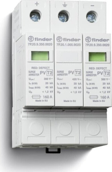 Finder Ogranicznik przepięć C typ 2 15kA 1,2kV 1020V DC, 2xwarystor+iskiernik 7P.26.9.000.0015