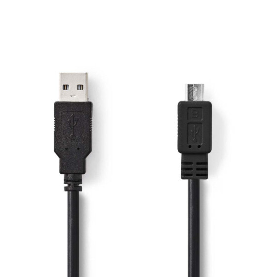 Разъем USB 2.0 NEDIS CCGB60500BK20 - 2 м - USB A - USB B - 480 Mбит/с - черный