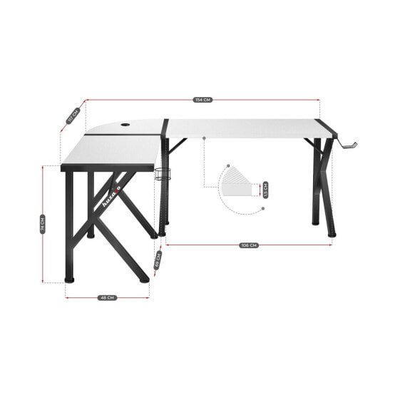 Письменный стол Huzaro Hero 6.3 Белый Чёрный Сталь Углеволокно 154 x 74 x 117 cm