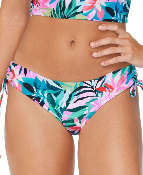 Juniors' Luna Tropical-Print Side-Tie Bikini Bottoms