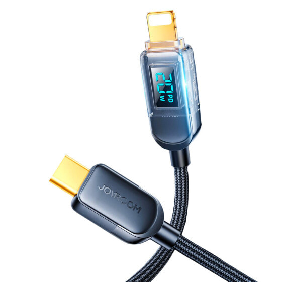 Kabel przewód do iPhone USB-C - Lightning z wyświetlaczem 20W 1.2 m czarny