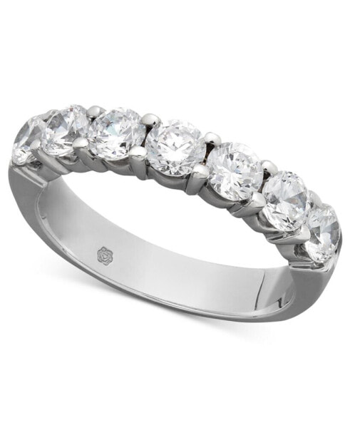 Certified Seven Diamond Station Band Ring in 14k White Gold (1-1/2 ct. t.w.)