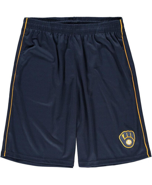 Men's Navy Milwaukee Brewers Big and Tall Mesh Team Shorts