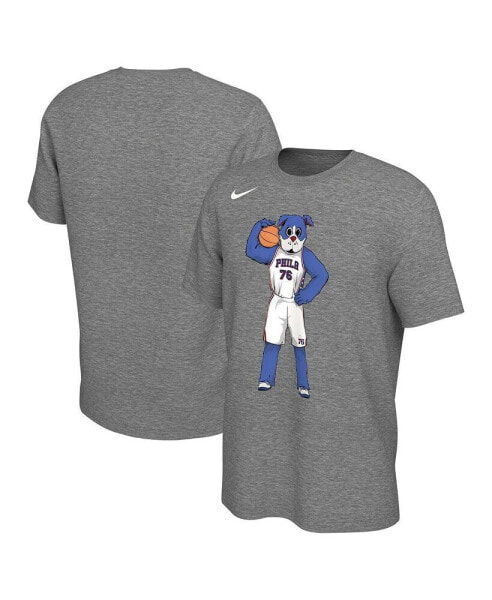 Футболка Nike для мужчин и женщин Heather Charcoal Philadelphia 76ers Team Mascot