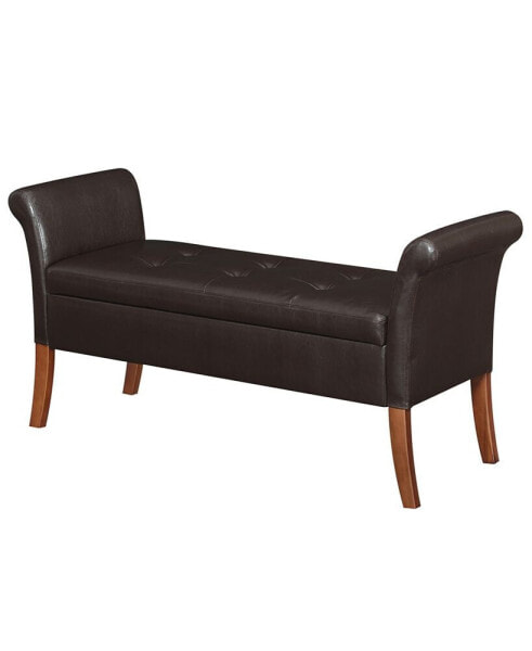 51.25" Faux Leather Garbo Storage Bench