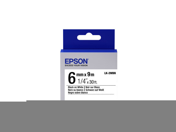 Epson Label Cartridge Standard LK-2WBN Black/White 6mm (9m) - Black on white - Japan - LabelWorks LW-1000P LabelWorks LW-300 LabelWorks LW-400 LabelWorks LW-400VP LabelWorks LW-600P... - 6 mm - 9 m - 1 pc(s)