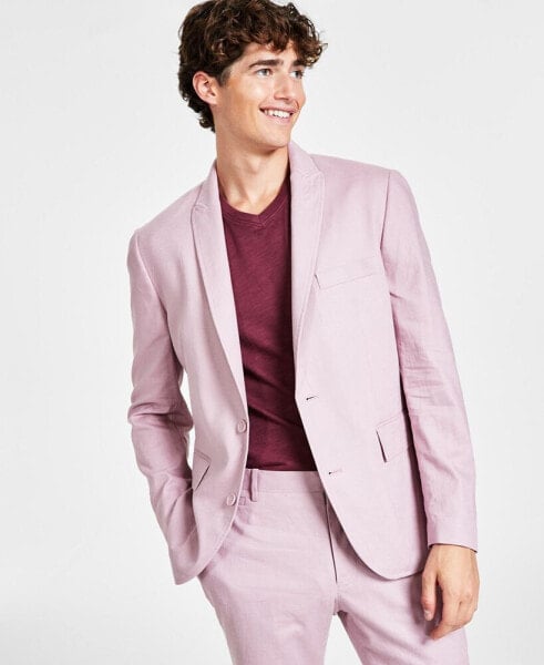 Men's Slim-Fit Stretch Linen Blend Suit Jacket, Created for Macy's