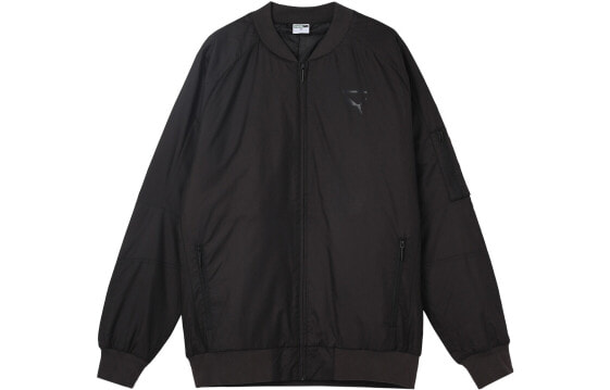 Puma 纯色休闲运动保暖棉服外套 冬季 男款 黑色 / Куртка Puma Featured Jacket Cotton Clothes 577656-01