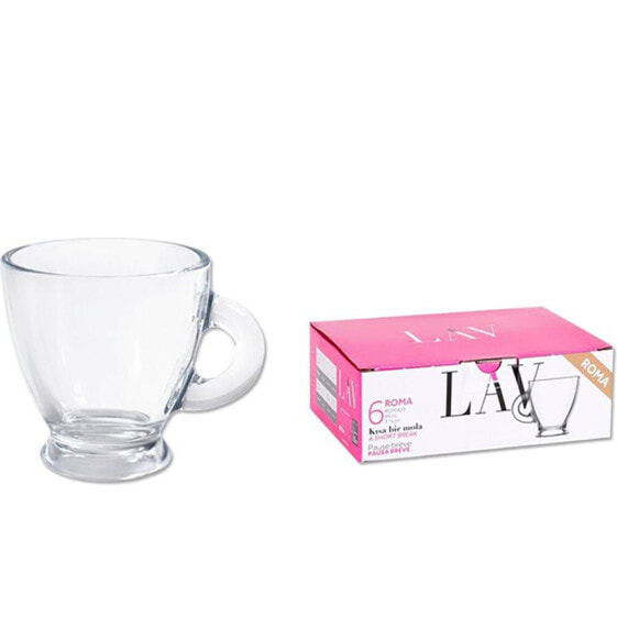 LAV Set 6 Cups With Handle 95ml Espresso Roma