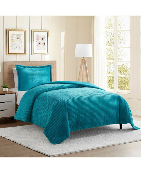 Premium Cut Plush Flannel Duvet Cover Set - Twin Size 68"x90"