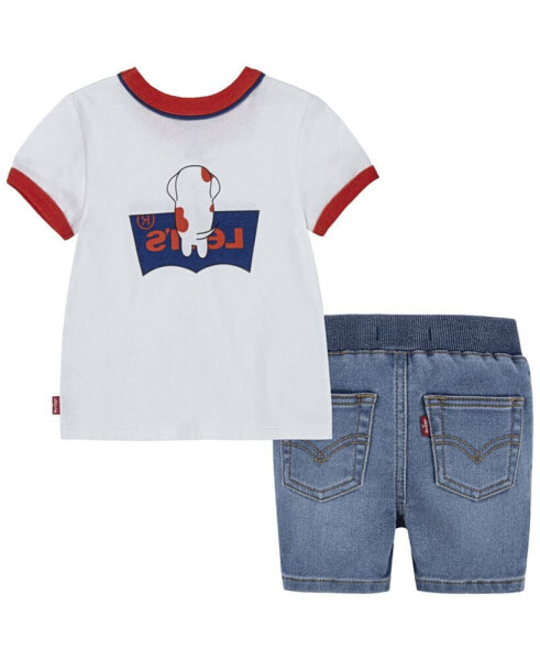 Baby Boys Ringer Tee and Shorts Set