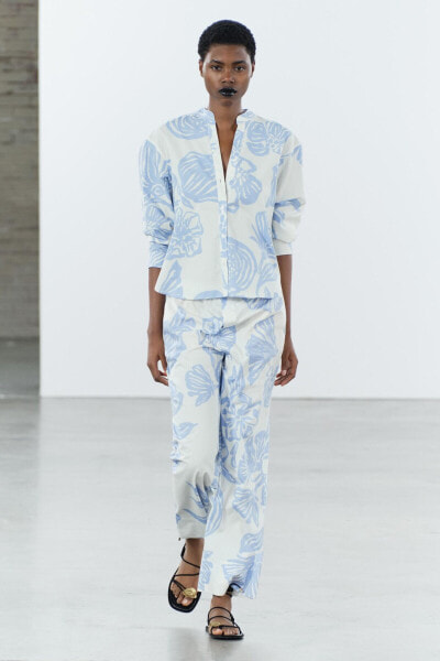 Zw collection printed poplin shirt