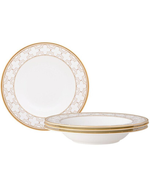 Комплект из 4 суповых тарелок Noritake Trefolio Gold, сервиз на 4 персоны