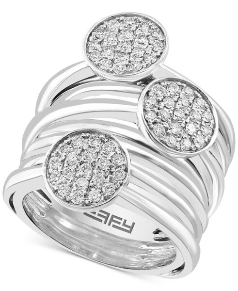 EFFY® Diamond Disc Cluster Multirow Statement Ring (5/8 ct. t.w.) in Sterling Silver