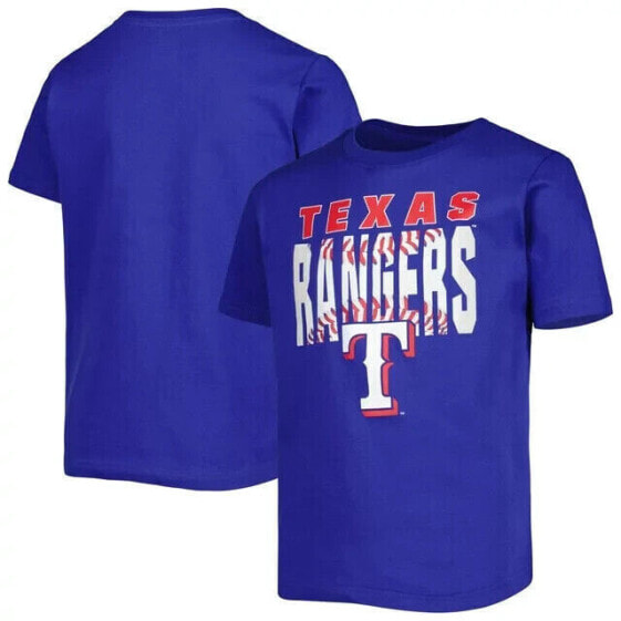 Texas Rangers T-Shirt XXL18 Men's Blue Short Sleeve Printed Graphics Soft Fabric