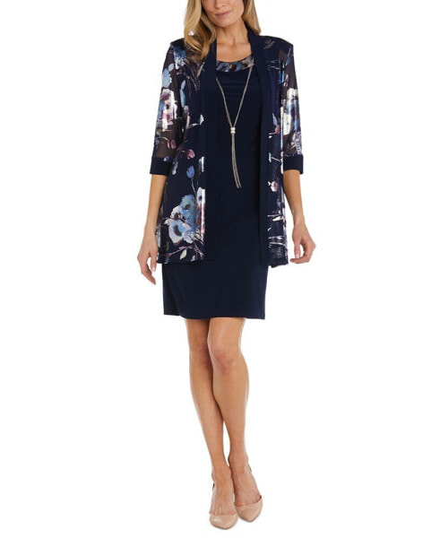 Women's Necklace Printed-Jacket Dress