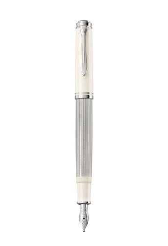 Pelikan Souverän 405 - Silver - White - Built-in filling system - Resin - Gold/Rhodium - Bold - Ambidextrous