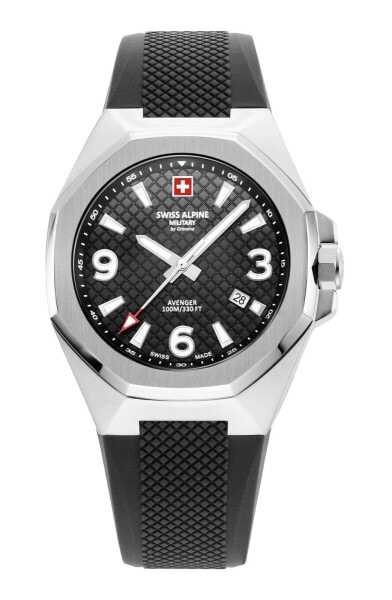 Наручные часы Swiss Alpine Military Herren Armbanduhr 42 мм Avenger Silicon schwarz 70051837