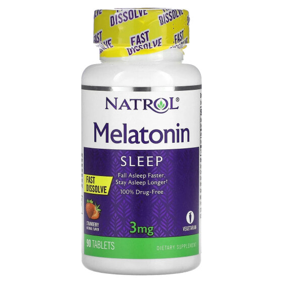 Витамины Natrol Мелатонин быстрого действия максимальной силы цитрусовые 10 мг 60 таблеток