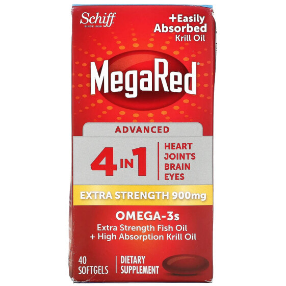 MegaRed, Advanced 4 In 1 Omega-3s, Ultra Strength, 900 mg, 40 Softgels