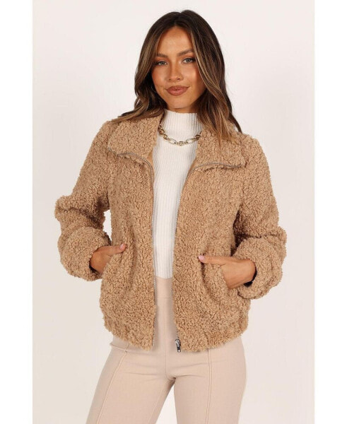 Womens Lucia Zip Front Teddy Jacket