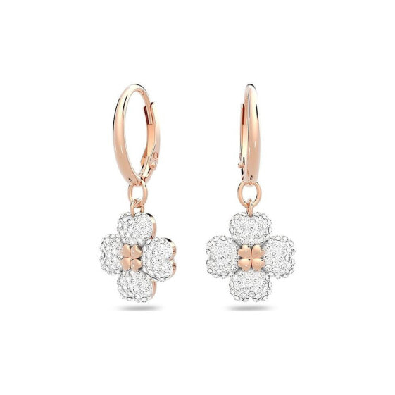 Swarovski Damen Ohrringe Ohrhänger Latisha Blume, Weiß, Roségold-Legierungsschicht 5636517