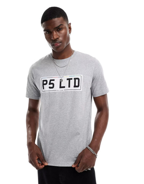 PS Paul Smith t-shirt with number plate print in grey