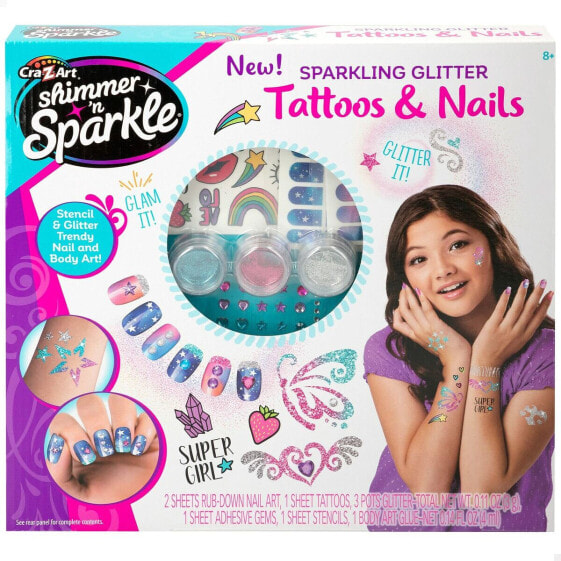 Маникюрный набор Colorbaby Shimmer 'n Sparkle Tattoos & Nails Детский