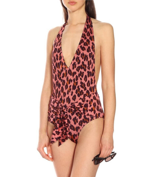 Stella McCartney Women's 189363 One-Piece Pink Leopard Swimsuit Size S