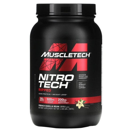 Протеин для похудения и снижения веса MuscleTech Nitro Tech Ripped, Lean Protein + Weight Loss, ванильный, 4 фунта (1,81 кг)