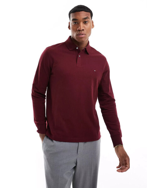 Tommy Hilfiger Long Sleeve Regular Polo Shirt in Dark Red