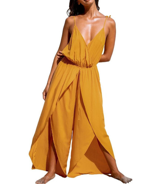 Women's Rust Tulip Hem Jumpsuit