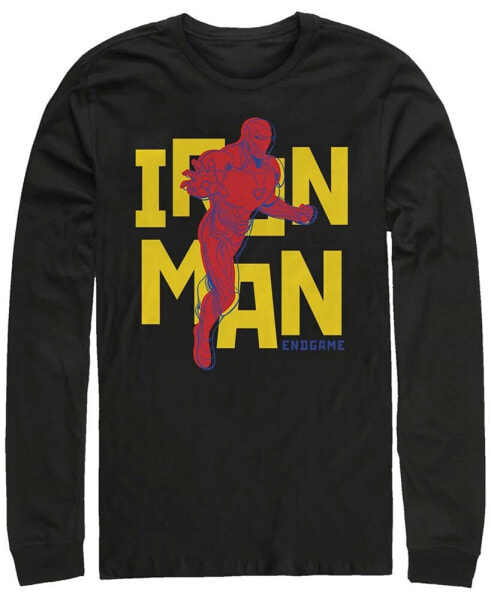 Marvel Men's Avengers Endgame Iron Man 3d Pop Art, Long Sleeve T-shirt