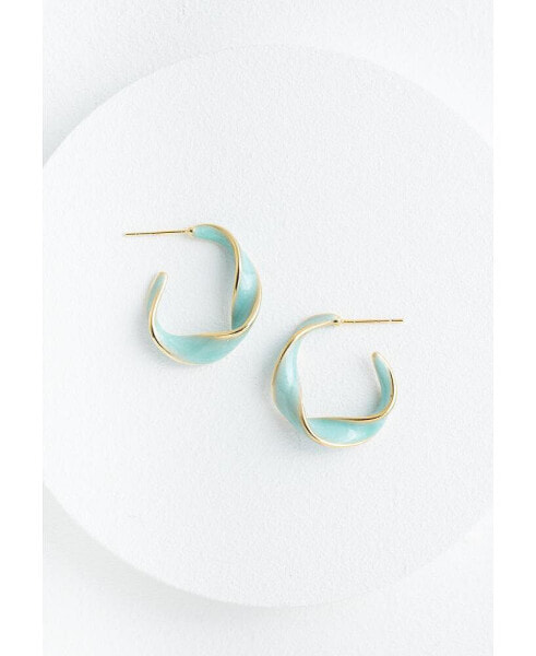 With a Twist Hoops in Mint Earrings