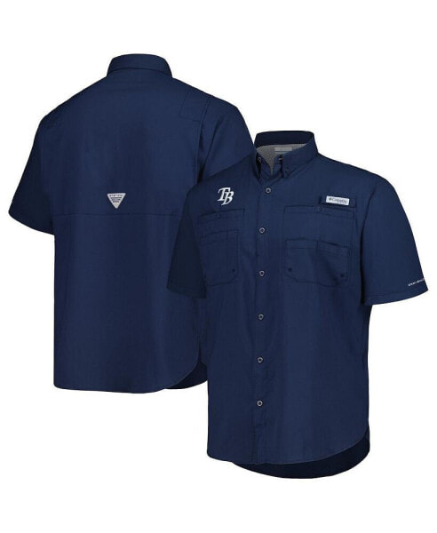 Men's Navy Tampa Bay Rays Tamiami Omni-Shade Button-Down Shirt