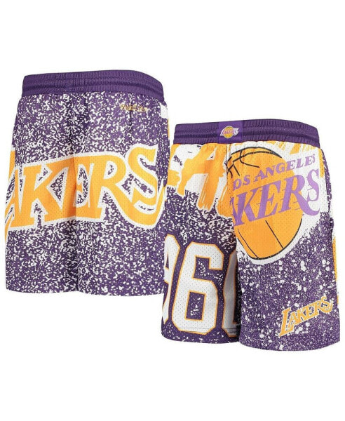 Big Boys Purple Los Angeles Lakers Hardwood Classics Jumbotron Shorts