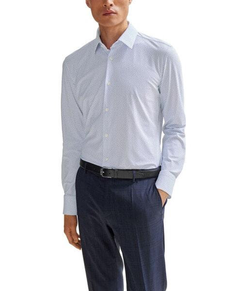 Рубашка с принтом Slim-Fit Hugo Boss для мужчин