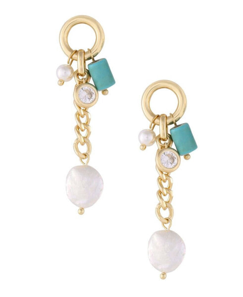 Серьги Ettika Pearl Turquoise Dangle