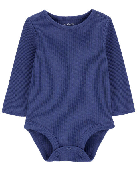 Baby Waffle Knit Long-Sleeve Bodysuit 3M