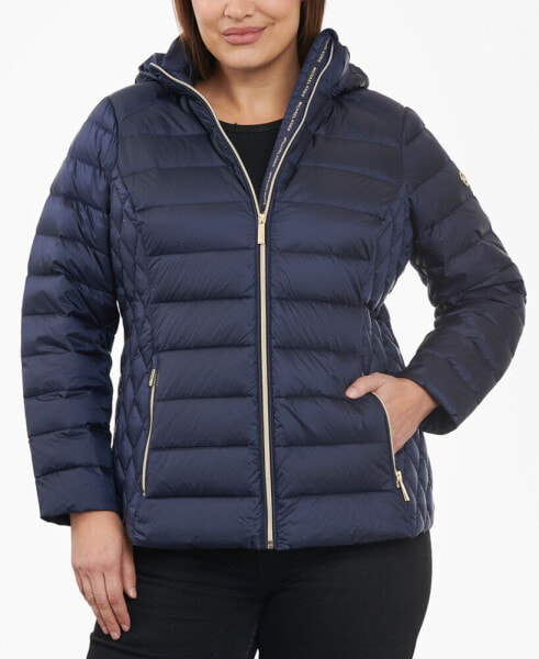 Women's Plus Size Hooded Packable Down Puffer Coat