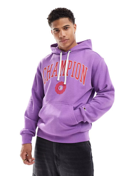 Champion Rochester collegiate logo hoodie in purple